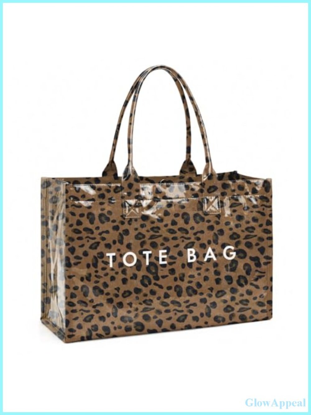 PVC Tote Bag for Women Large Work Tote Purse Letter Print Shoulder Bag Hobo